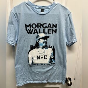 Morgan Wallen one night at a time 2024 Charlotte NC tour T-shirt, medium blue